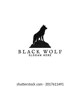 black wolf logo, inspired by wolf shadow