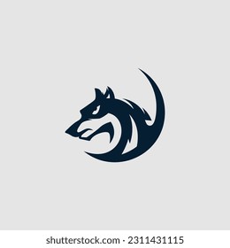 black wolf logo vector illustration