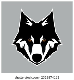 BLACK WOLF POLIGON FACE MASCOT LOGO VECTOR