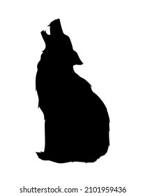 black wolf silhouette style icon