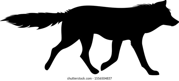 Black Wolf Walking to the Right svg