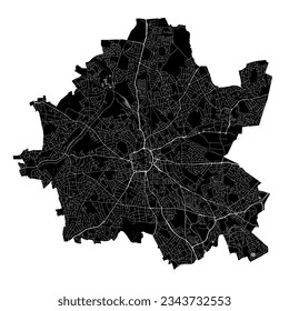Mapa de la ciudad de Black Wolverhampton, área administrativa detallada