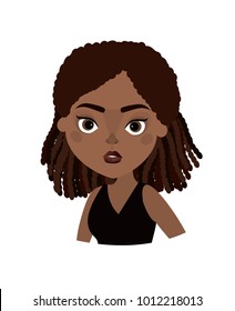 Black woman. African American. Vector illustration