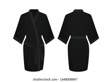 Black woman bathrobe. vector illustration,