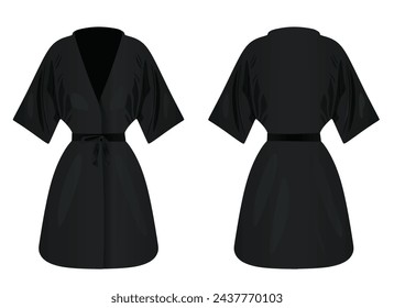 Black woman bathrobe. vector illustration