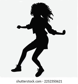 Black woman with beautifully curled hair that is hand-drawn. Girl with long lashes and finely sculpted eyebrows. Vector typeface for a business visit card idea. ideal salon appearance.