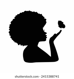 Black Woman, Butterfly, Black Girl Magic, Afro Queen, Diva, Vector, Digital Download, Cut File, Cricut, Silhouette, Vector files for Cricut
