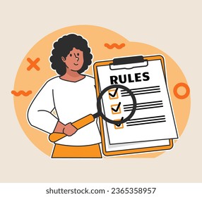 Black woman carrying a board of rules