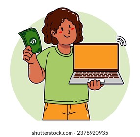 Black woman carrying a laptop