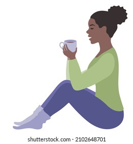 Black woman with a cup of coffee