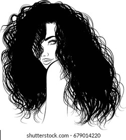 black woman with curly hair