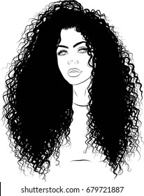 black woman with curly hair