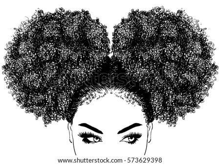 Black Woman Curly Hair Stock Vector (Royalty Free 