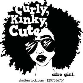 Black woman curly, kinky, cute
