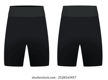 Black  woman cycling shorts. vector illustration