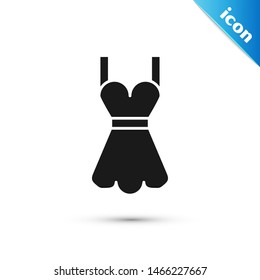 Black Woman dress icon isolated on white background. Clothes sign.  Vector Illustration