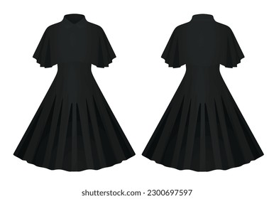 Black woman dress. vector illustration