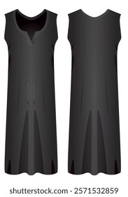 Black woman dress. vector illustration