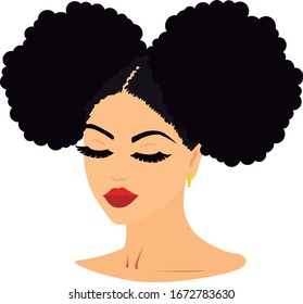 black woman with eyes closed