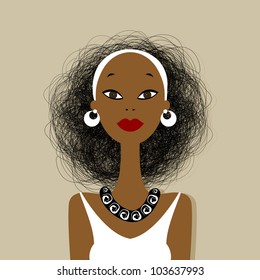 Black woman face for your design