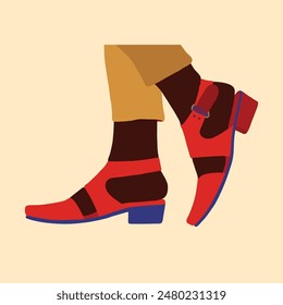 Black woman high heel shoes illustration