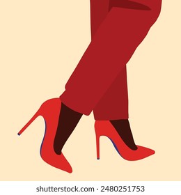 Black woman high heel shoes illustration