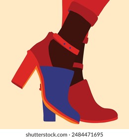 Black woman high heel shoes illustration