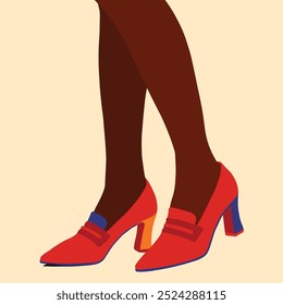 Black woman high heel shoes illustration