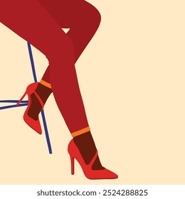 Black woman high heel shoes illustration