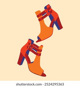 Black woman high heel shoes illustration