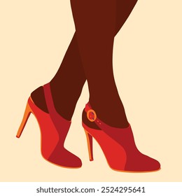 Black woman high heel shoes illustration