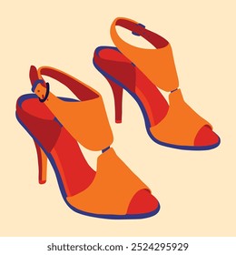 Black woman high heel shoes illustration