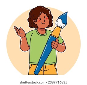 Black Woman holding paint brush