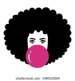 Black Woman illustration, afro american girl