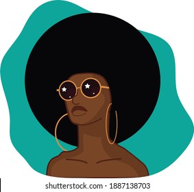 Black woman with a large afro