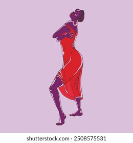 black woman minimal color dancing dress