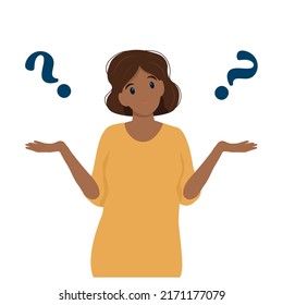 Black Woman Puzzled Does Not Know Stock Vector (Royalty Free ...