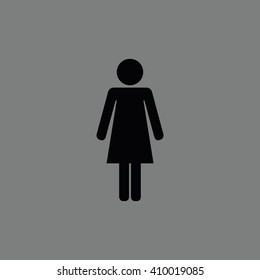 Black woman sign vector icon. Gray background