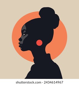 Black woman silhouette vector illustration