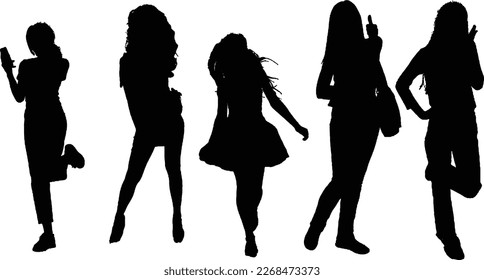 Black woman silhouette white background