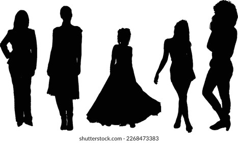 Black woman silhouette white background