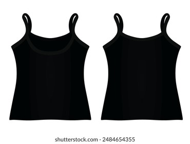 Black woman sleeveless t shirt. vector illustration