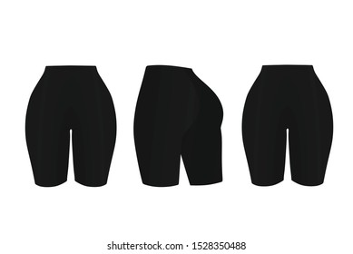 Black woman sport elastic shorts. vector illustration