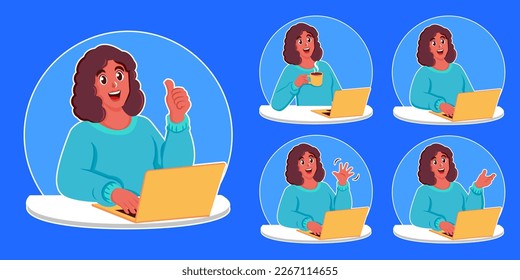 black woman studying or working using laptop