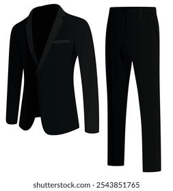 Black  woman suit and trousers. vector illustration