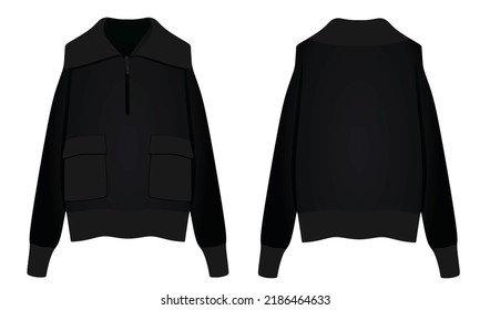 Black woman sweater. vector illustration