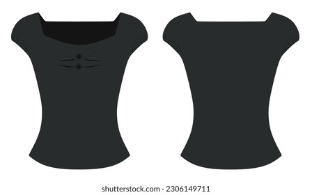 Black woman t shirt. vector