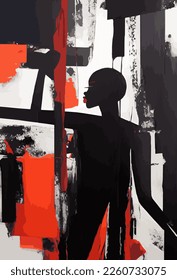 black woman  texture background  eps10