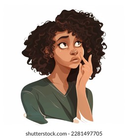 Ilustración vectorial del retrato de mujer negra