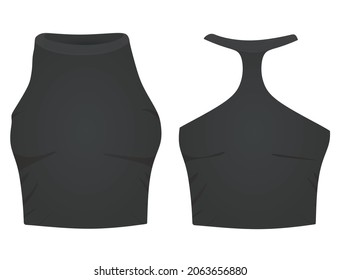 Black woman top tank. vector